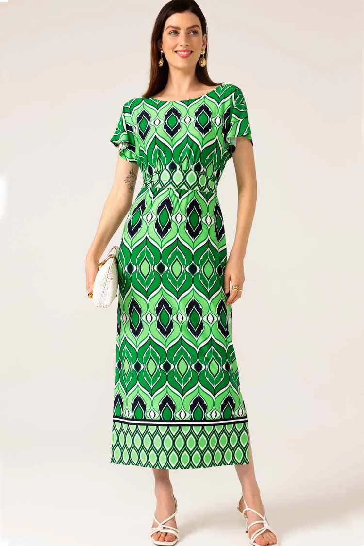 Youth Dew Reversible Midi in Lime Navy