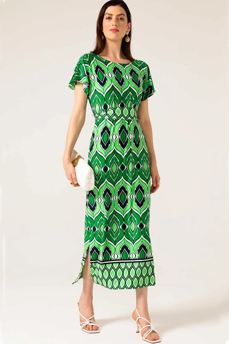Youth Dew Reversible Midi in Lime Navy