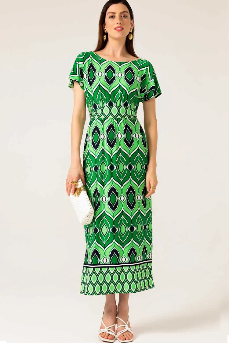 Youth Dew Reversible Midi in Lime Navy
