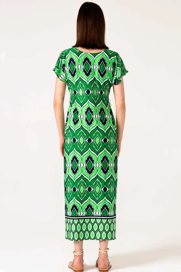 Youth Dew Reversible Midi in Lime Navy