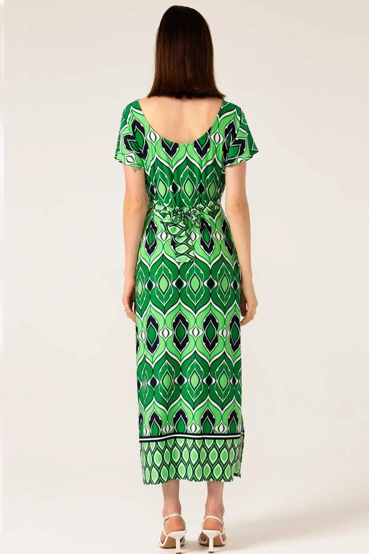 Youth Dew Reversible Midi in Lime Navy