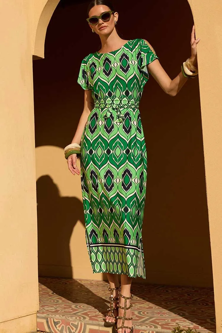 Youth Dew Reversible Midi in Lime Navy